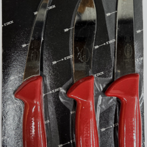 F. Dick 3-Piece RED Butchers Chefs Knife Set Ergogrip Germany | 82556100