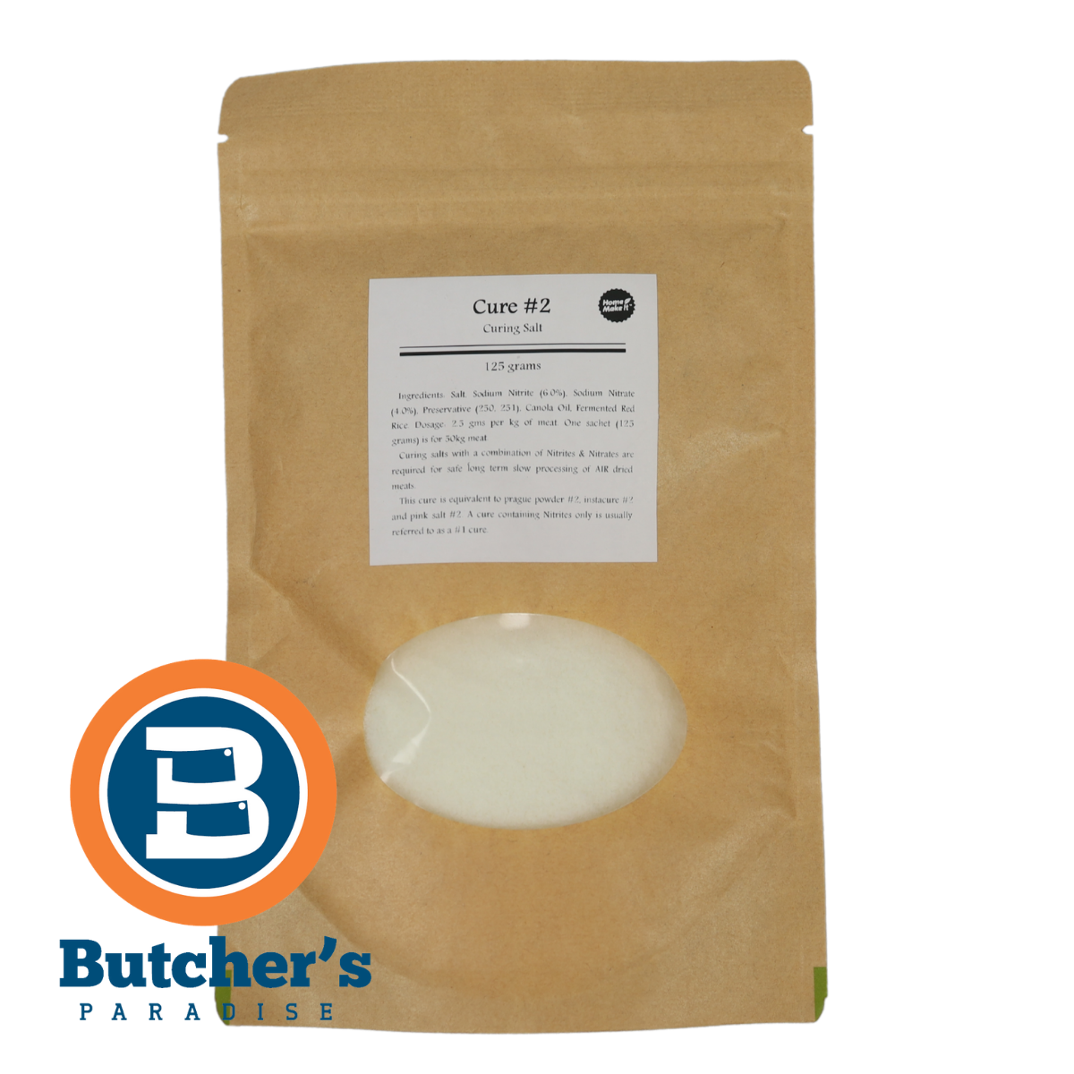 Butchers Cure 2 Curing Salt For Air Dried Salami And Cured Meats 125g Butchers Paradise