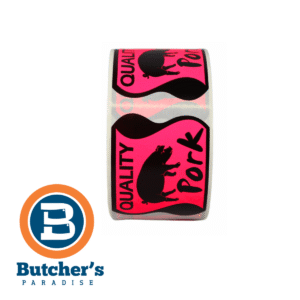 Butcher Sticker Roll 55x42mm Quality Pork Pink 500pcs