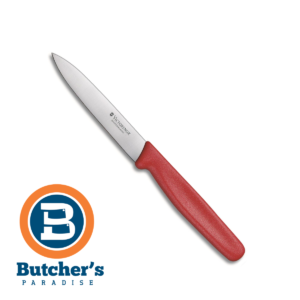 Victorinox Swiss Small Paring Knife 10cm Blade Butchers Chefs Red Handle